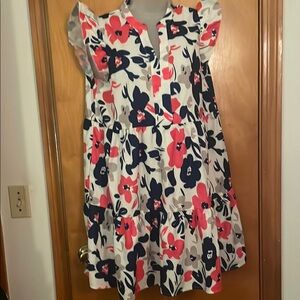 SHEIN Red and Black Floral Print V-Neck Dress